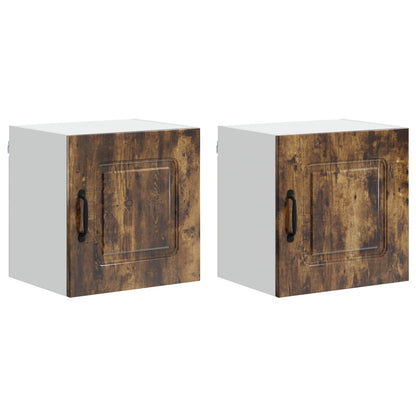 vidaXL Dishwasher Panel Kalmar 2 pcs Smoked Oak 40 x 31 x 40 cm