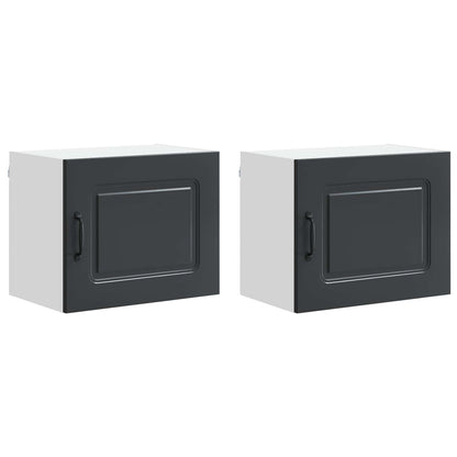 vidaXL Dishwasher Panel Kalmar 2 pcs Black 50 x 31 x 40 cm