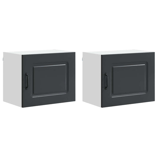 vidaXL Dishwasher Panel Kalmar 2 pcs Black 50 x 31 x 40 cm