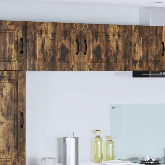 vidaXL Dishwasher Panel Kalmar 2 pcs Smoked Oak 50 x 31 x 40 cm
