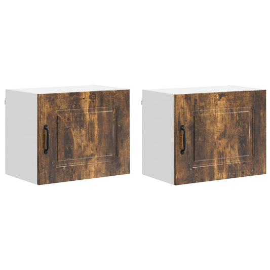 vidaXL Dishwasher Panel Kalmar 2 pcs Smoked Oak 50 x 31 x 40 cm