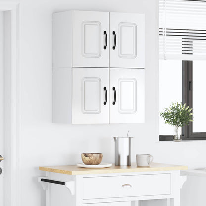 vidaXL Dishwasher Panel Kalmar 2 pcs High Gloss White 60 x 31 x 40 cm
