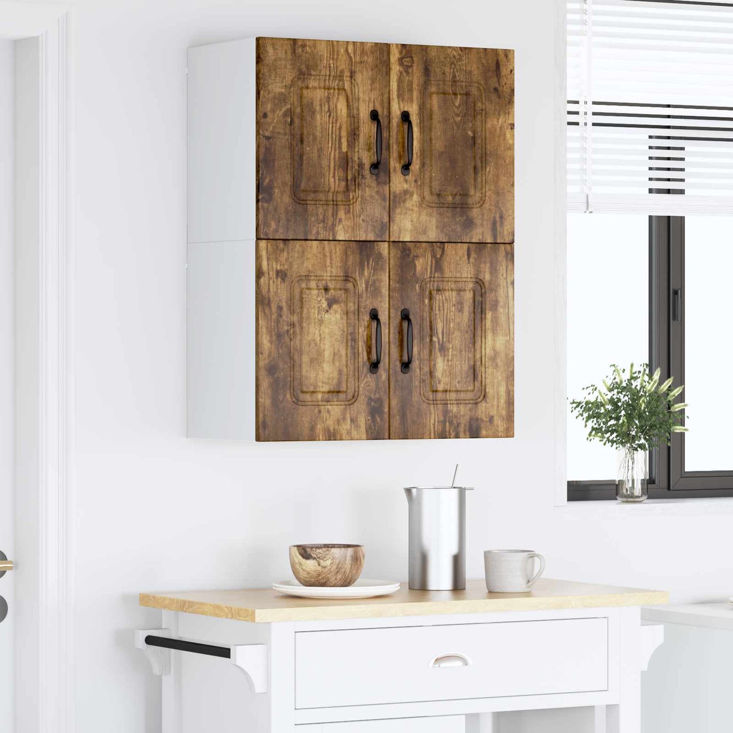 vidaXL Dishwasher Panel Kalmar 2 pcs Smoked Oak 60 x 31 x 40 cm