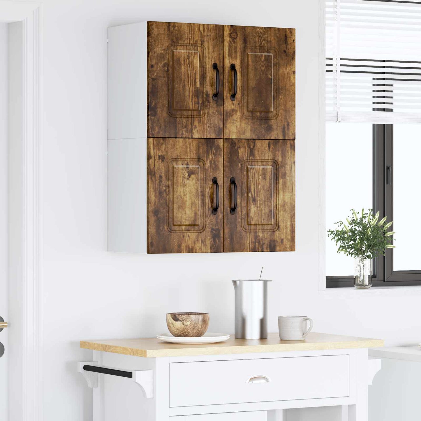 vidaXL Dishwasher Panel Kalmar 2 pcs Smoked Oak 60 x 31 x 40 cm