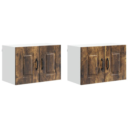 vidaXL Dishwasher Panel Kalmar 2 pcs Smoked Oak 60 x 31 x 40 cm