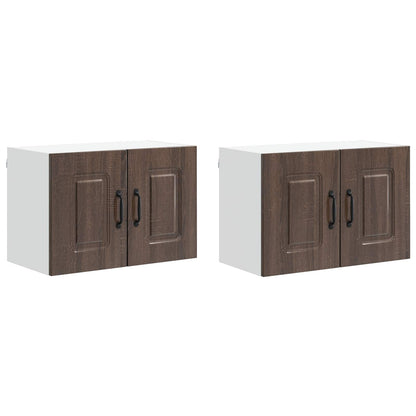 vidaXL Dishwasher Panel Kalmar 2 pcs Brown Oak 60 x 31 x 40 cm