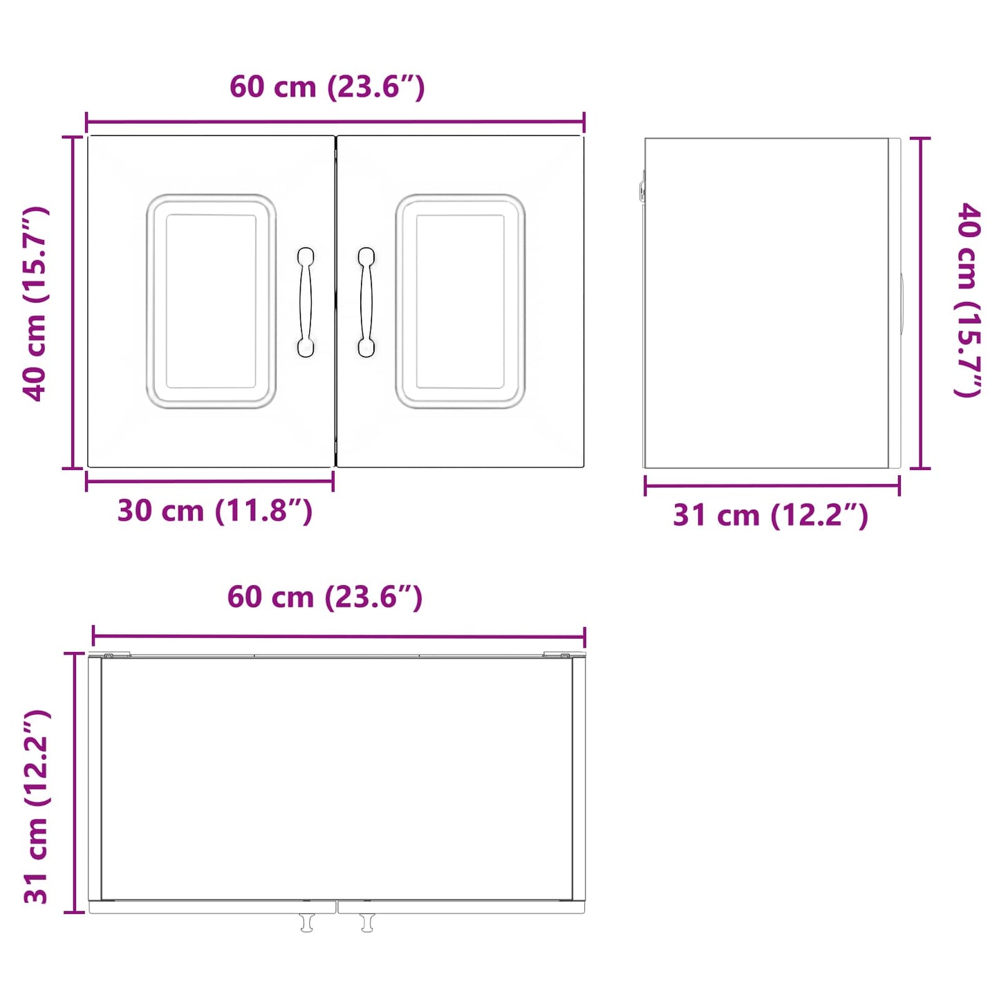 vidaXL Dishwasher Panel Kalmar Old Wood 60 x 31 x 40 cm