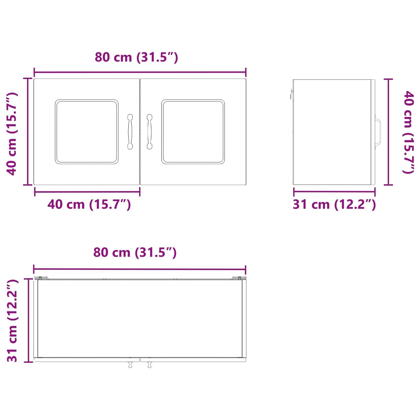 vidaXL Dishwasher Panel Kalmar Old Wood 80 x 31 x 40 cm