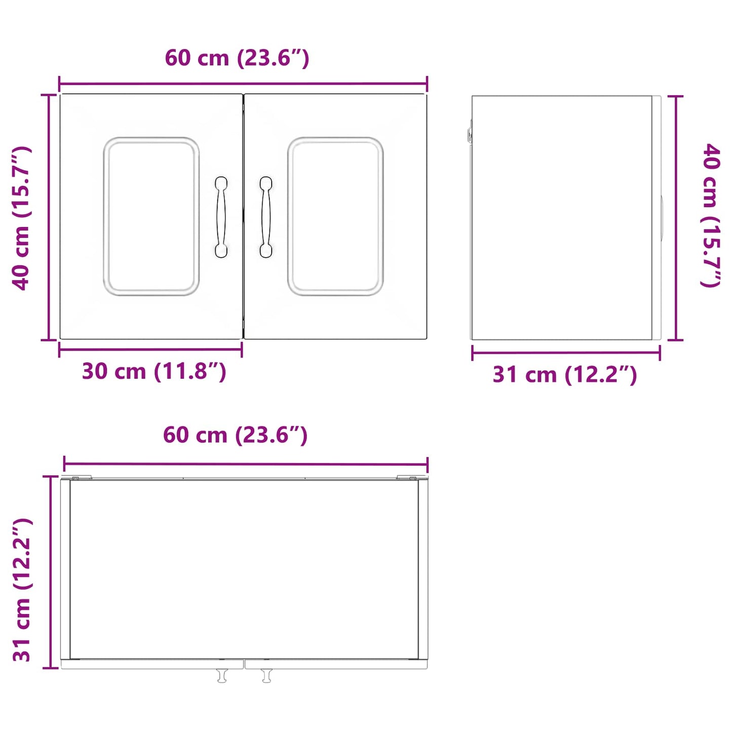 vidaXL Dishwasher Panel Kalmar White 60 x 31 x 40 cm Engineered Wood