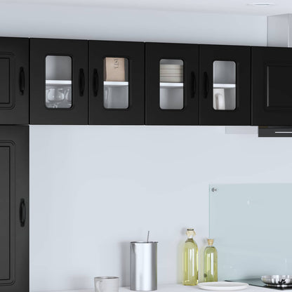 vidaXL Dishwasher Panel Kalmar 2 pcs Black 60 x 31 x 40 cm