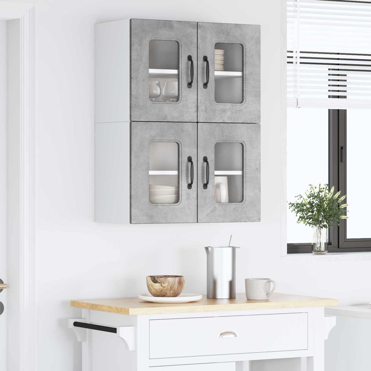 vidaXL Dishwasher Panel Kalmar 2 pcs Concrete Grey 60 x 31 x 40 cm