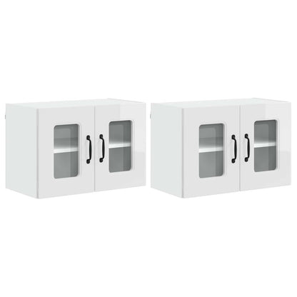 vidaXL Dishwasher Panel Kalmar 2 pcs High Gloss White 60 x 31 x 40 cm