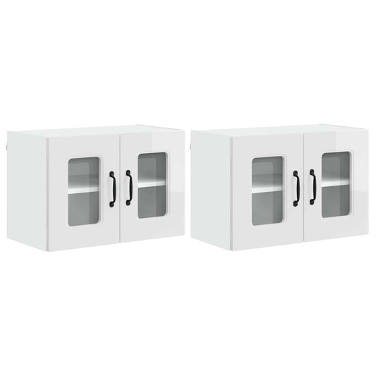 vidaXL Dishwasher Panel Kalmar 2 pcs High Gloss White 60 x 31 x 40 cm