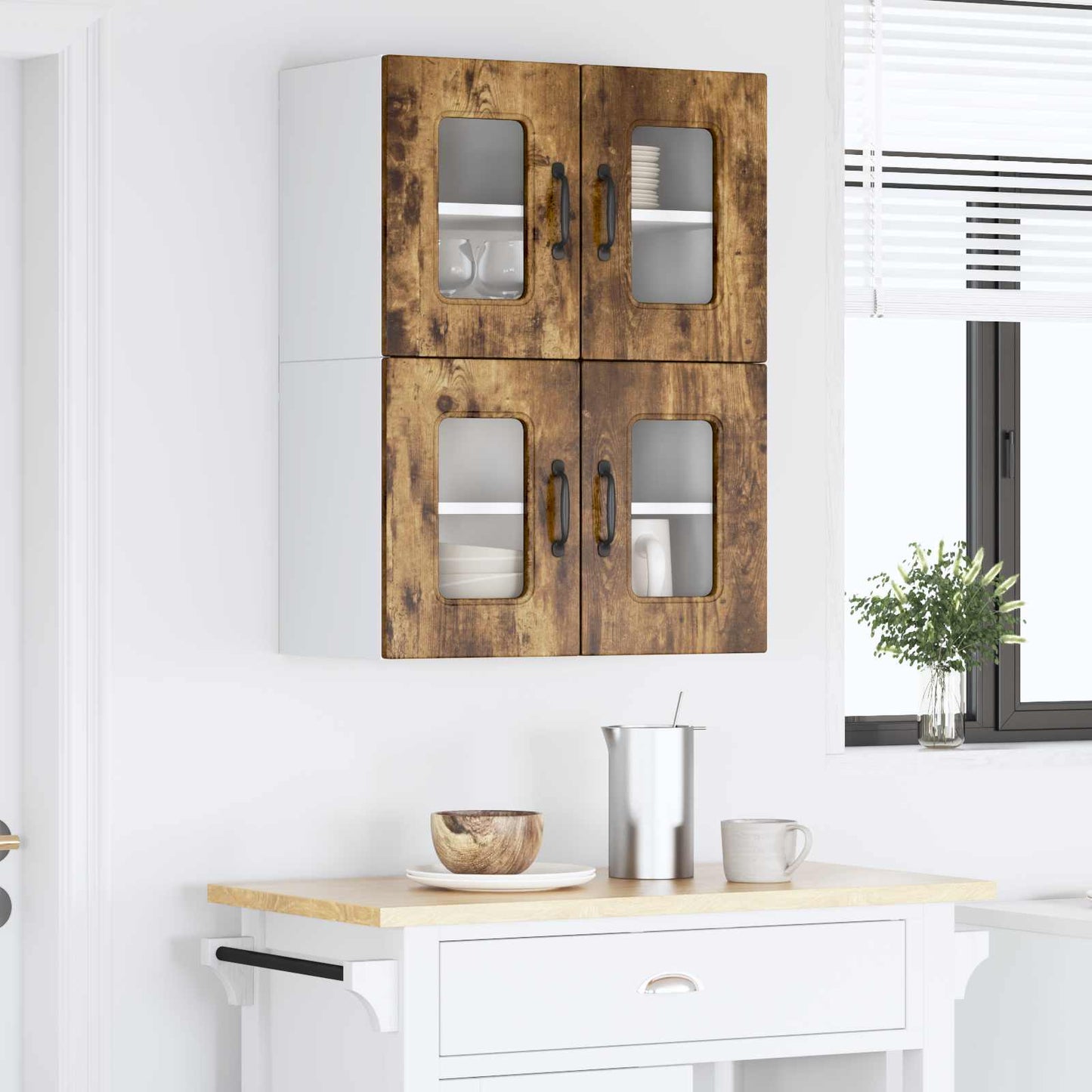 vidaXL Dishwasher Panel Kalmar 2 pcs Smoked Oak 60 x 31 x 40 cm