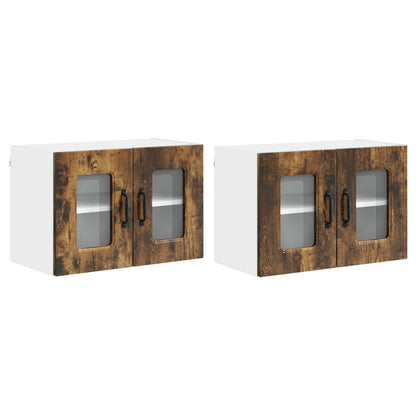 vidaXL Dishwasher Panel Kalmar 2 pcs Smoked Oak 60 x 31 x 40 cm