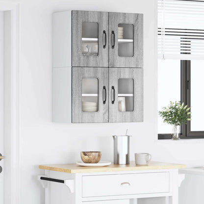vidaXL Dishwasher Panel Kalmar 2 pcs Grey Sonoma 60 x 31 x 40 cm