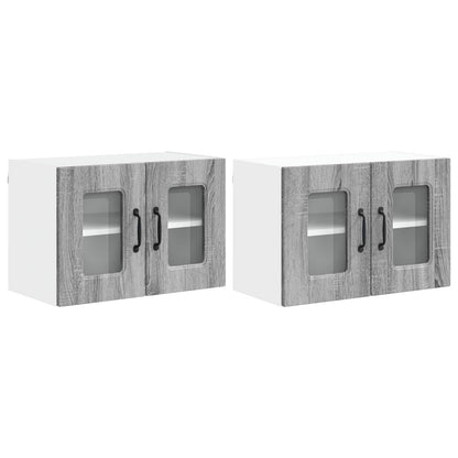 vidaXL Dishwasher Panel Kalmar 2 pcs Grey Sonoma 60 x 31 x 40 cm