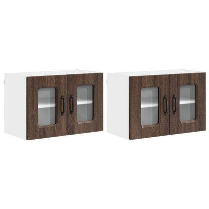 vidaXL Dishwasher Panel Kalmar 2 pcs Brown Oak 60 x 31 x 40 cm
