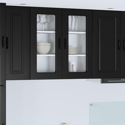 vidaXL Dishwasher Panel Kalmar Black 40 x 31 x 80 cm Engineered Wood