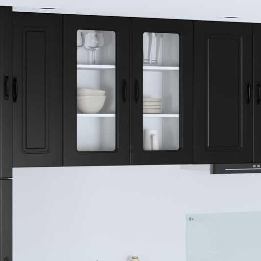 vidaXL Dishwasher Panel Kalmar Black 40 x 31 x 80 cm Engineered Wood