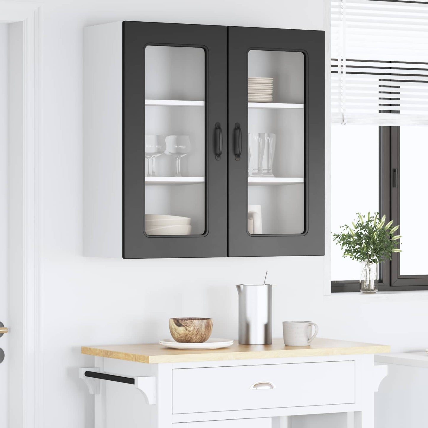 vidaXL Dishwasher Panel Kalmar 2 pcs Black 40 x 31 x 80 cm