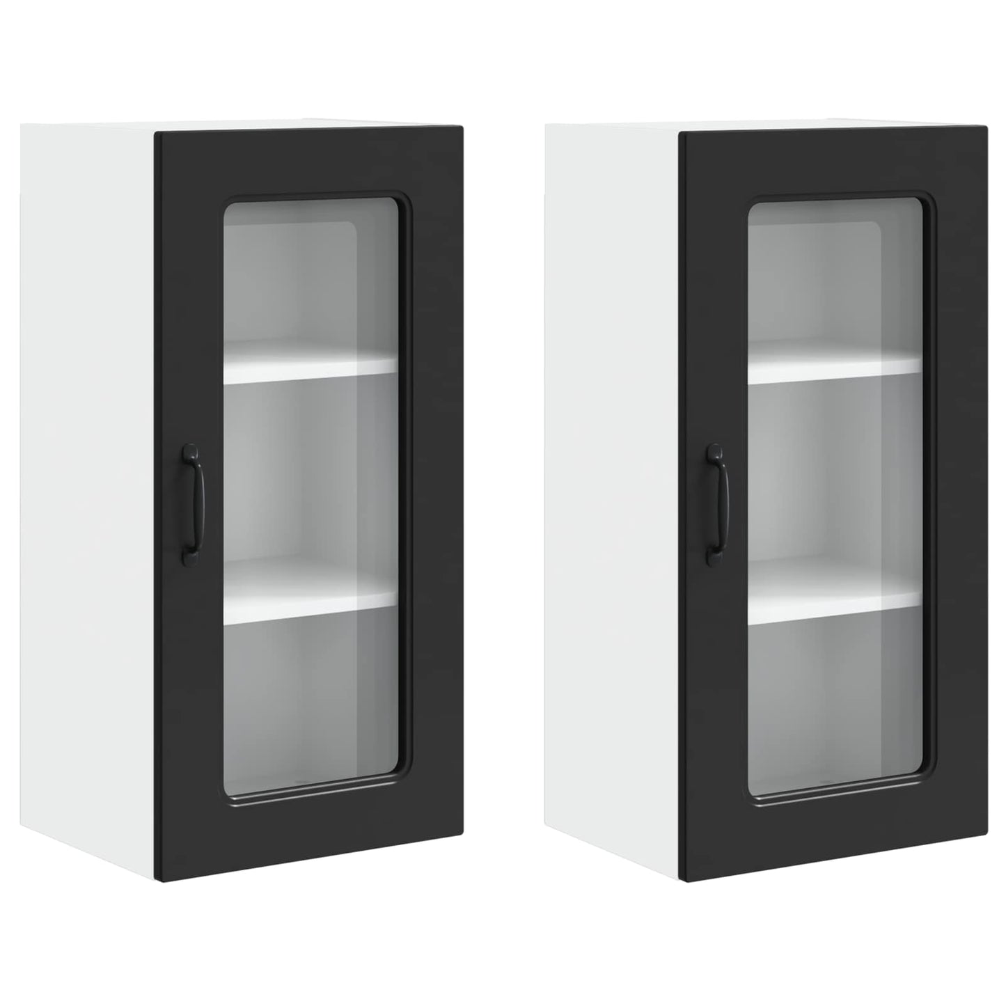 vidaXL Dishwasher Panel Kalmar 2 pcs Black 40 x 31 x 80 cm