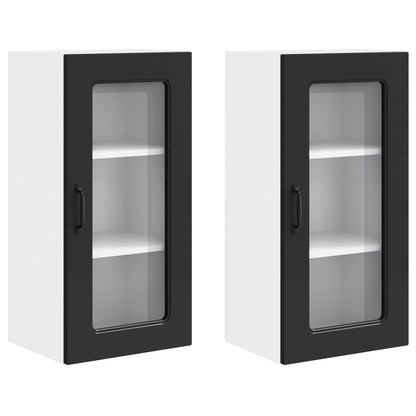 vidaXL Dishwasher Panel Kalmar 2 pcs Black 40 x 31 x 80 cm