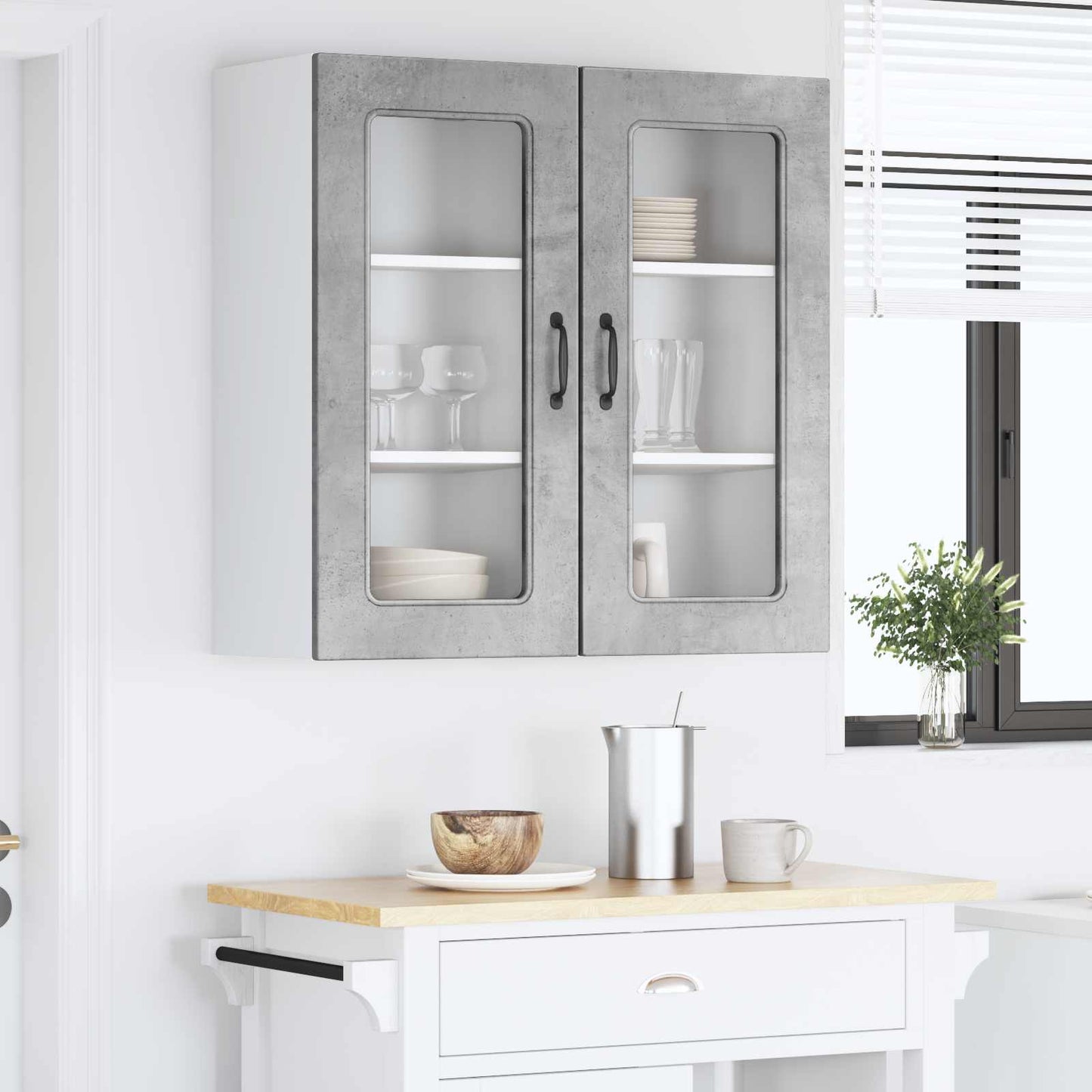 vidaXL Dishwasher Panel Kalmar 2 pcs Concrete Grey 40 x 31 x 80 cm