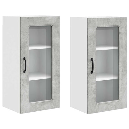 vidaXL Dishwasher Panel Kalmar 2 pcs Concrete Grey 40 x 31 x 80 cm