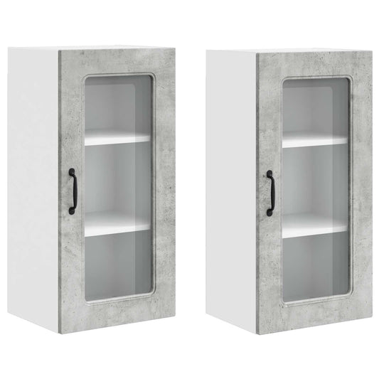 vidaXL Dishwasher Panel Kalmar 2 pcs Concrete Grey 40 x 31 x 80 cm