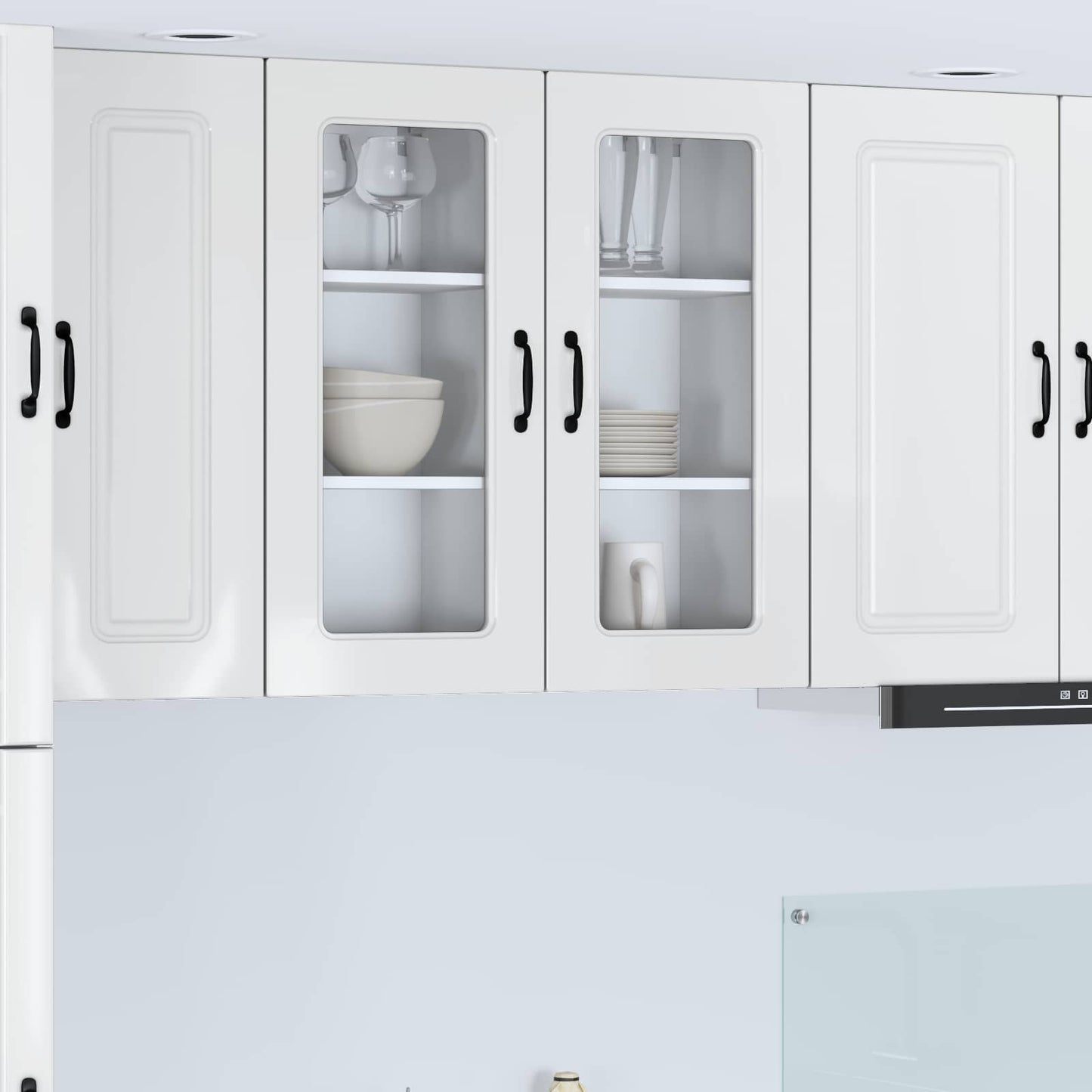 vidaXL Dishwasher Panel Kalmar 2 pcs High Gloss White 40 x 31 x 80 cm