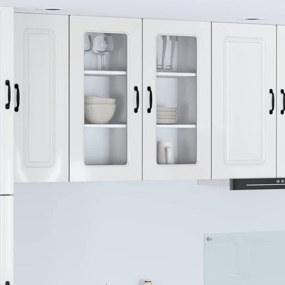 vidaXL Dishwasher Panel Kalmar 2 pcs High Gloss White 40 x 31 x 80 cm