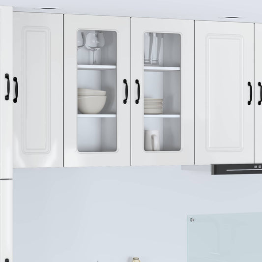 vidaXL Dishwasher Panel Kalmar 2 pcs High Gloss White 40 x 31 x 80 cm