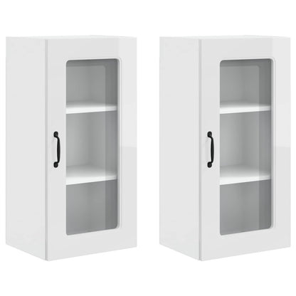 vidaXL Dishwasher Panel Kalmar 2 pcs High Gloss White 40 x 31 x 80 cm