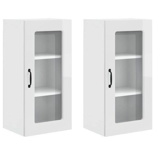 vidaXL Dishwasher Panel Kalmar 2 pcs High Gloss White 40 x 31 x 80 cm