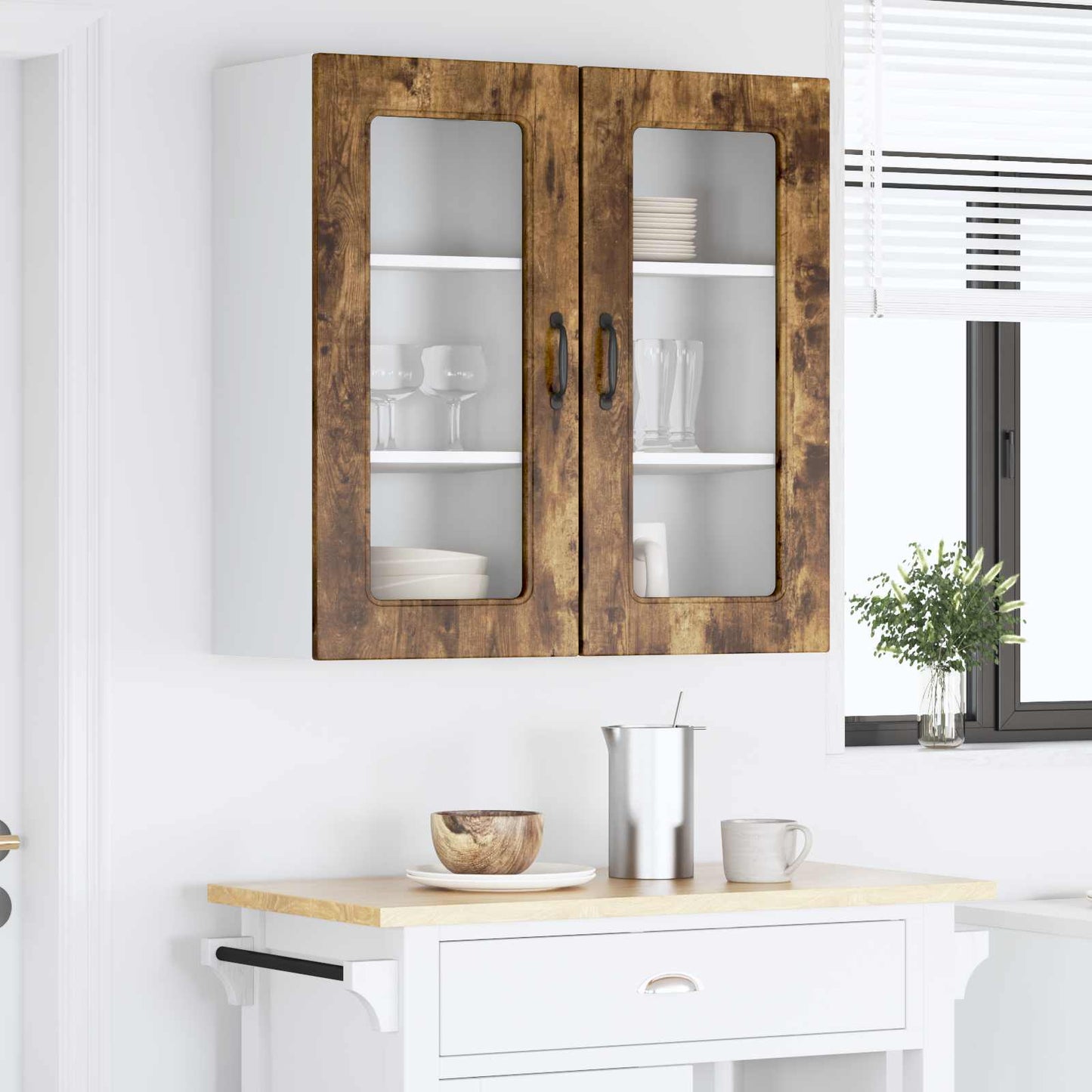 vidaXL Dishwasher Panel Kalmar 2 pcs Smoked Oak 40 x 31 x 80 cm