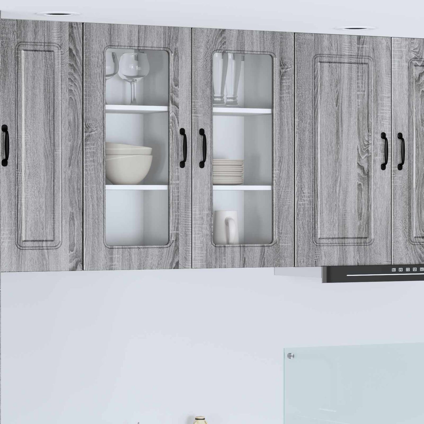 vidaXL Dishwasher Panel Kalmar 2 pcs Grey Sonoma 40 x 31 x 80 cm