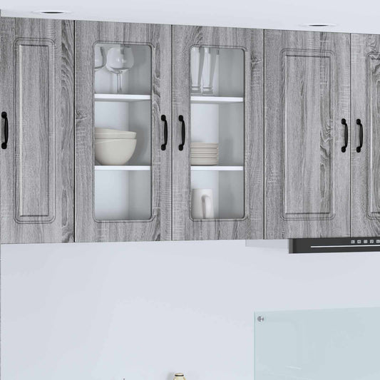 vidaXL Dishwasher Panel Kalmar 2 pcs Grey Sonoma 40 x 31 x 80 cm