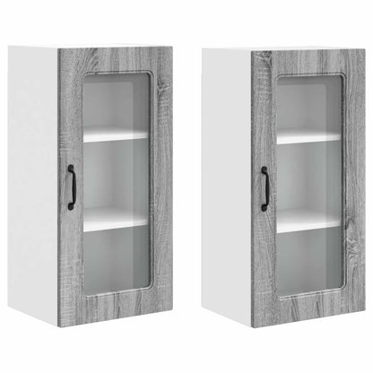 vidaXL Dishwasher Panel Kalmar 2 pcs Grey Sonoma 40 x 31 x 80 cm
