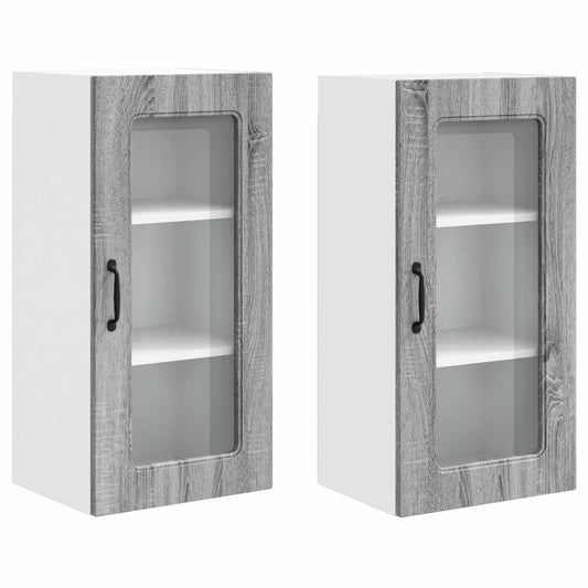 vidaXL Dishwasher Panel Kalmar 2 pcs Grey Sonoma 40 x 31 x 80 cm