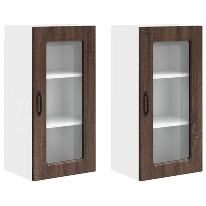 vidaXL Dishwasher Panel Kalmar 2 pcs Brown Oak 40 x 31 x 80 cm