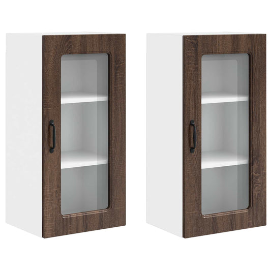 vidaXL Dishwasher Panel Kalmar 2 pcs Brown Oak 40 x 31 x 80 cm