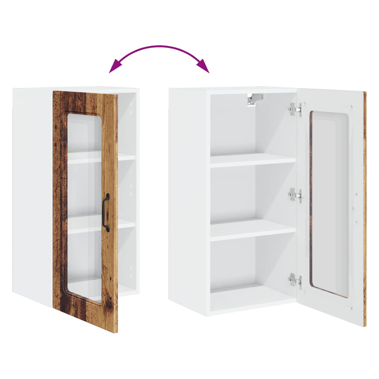 vidaXL Dishwasher Panel Kalmar 2 pcs Old Wood 40 x 31 x 80 cm