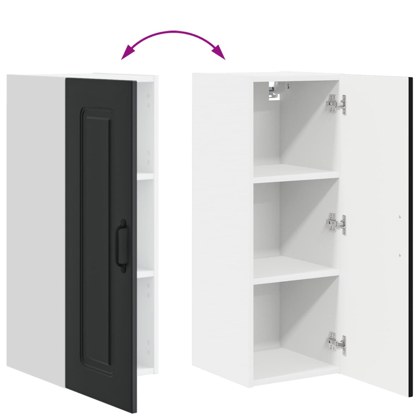 vidaXL Dishwasher Panel Kalmar Black 30 x 31 x 80 cm Engineered Wood