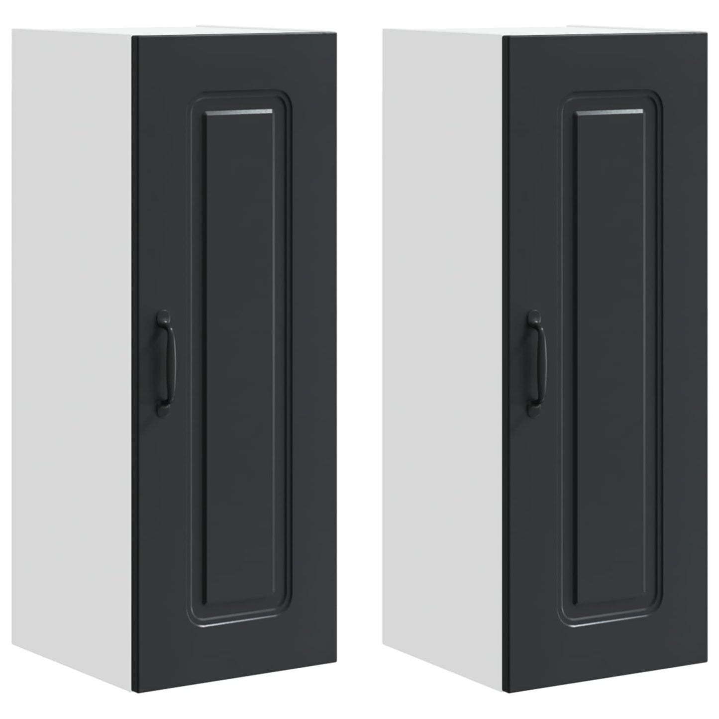 vidaXL Dishwasher Panel Kalmar 2 pcs Black 30 x 31 x 80 cm