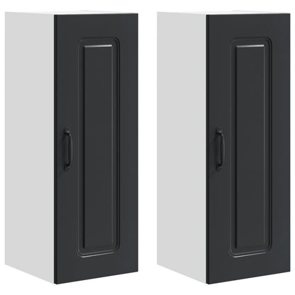 vidaXL Dishwasher Panel Kalmar 2 pcs Black 30 x 31 x 80 cm