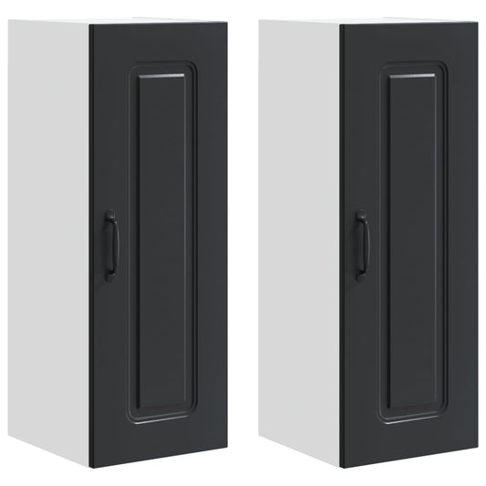 vidaXL Dishwasher Panel Kalmar 2 pcs Black 30 x 31 x 80 cm