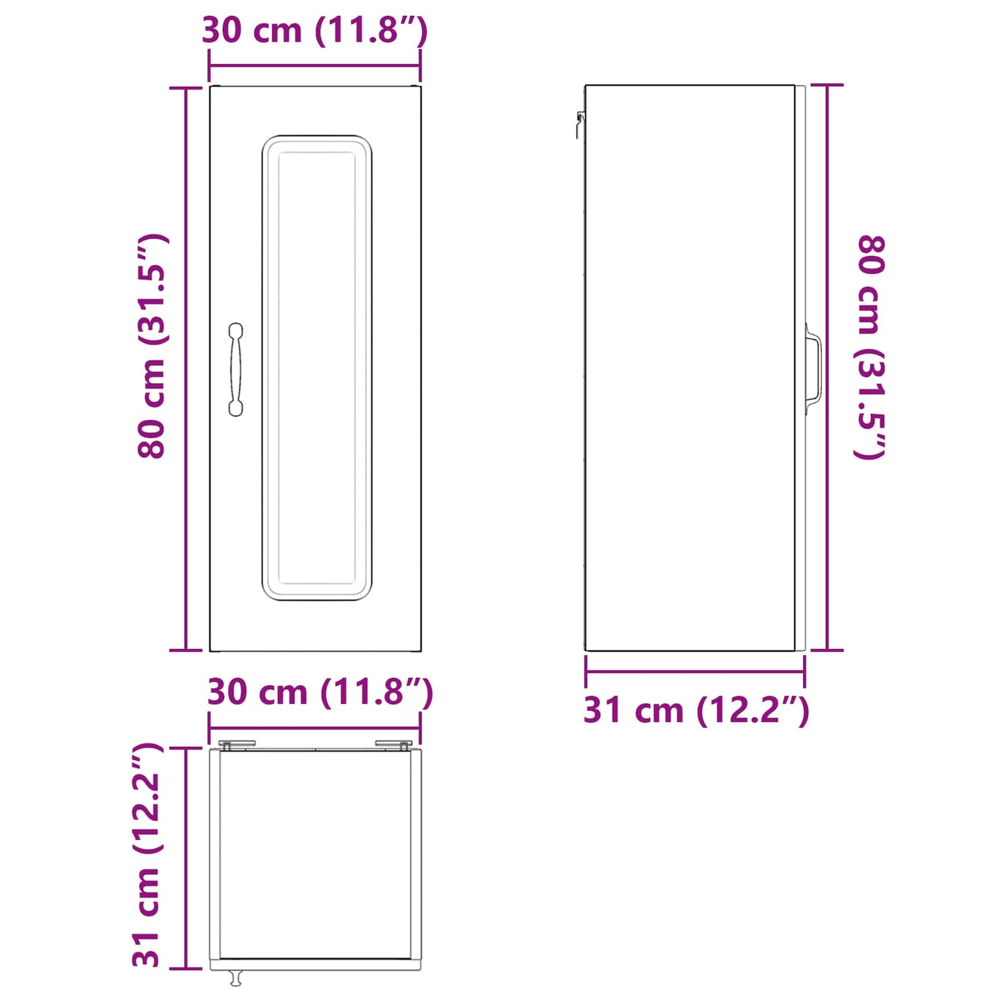 vidaXL Dishwasher Panel Kalmar Sonoma Oak 30 x 31 x 80 cm