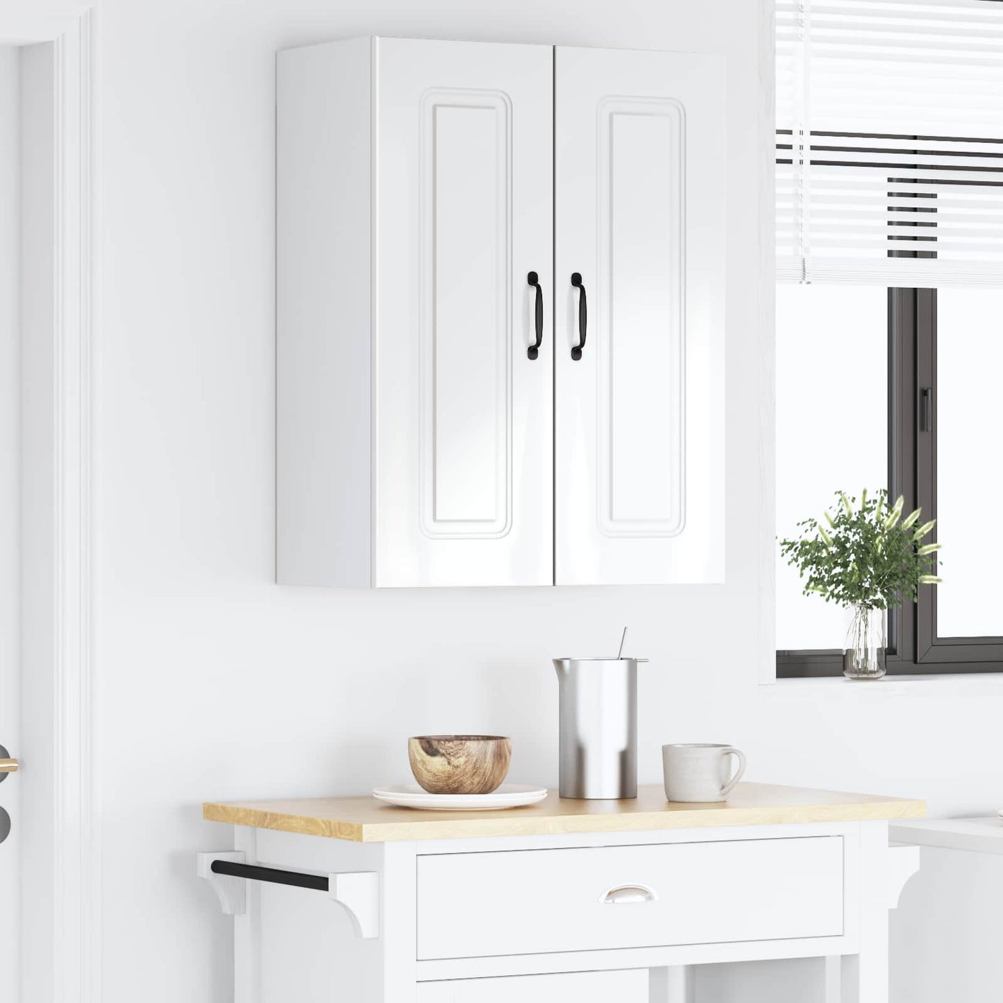 vidaXL Dishwasher Panel Kalmar 2 pcs High Gloss White 30 x 31 x 80 cm