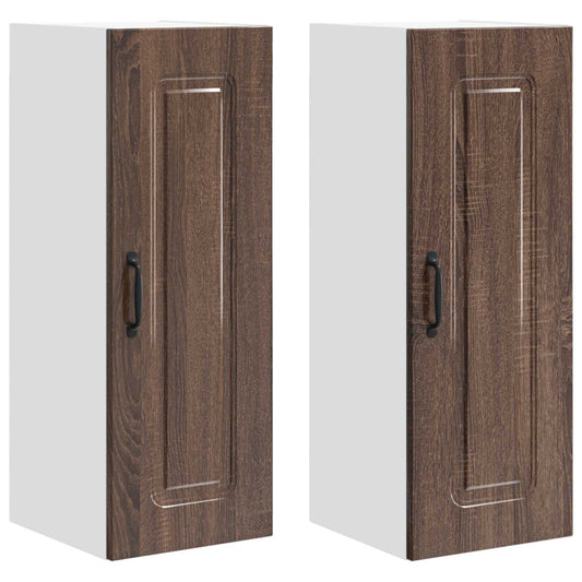 vidaXL Dishwasher Panel Kalmar 2 pcs Brown Oak 30 x 31 x 80 cm